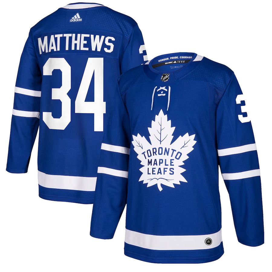 Men Toronto Maple Leafs 34 Auston Matthews adidas Blue Authentic Player NHL Jersey